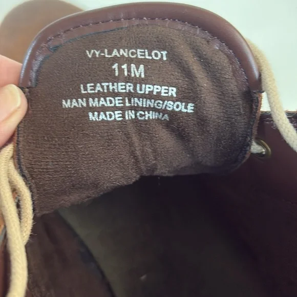 Vince Camuto Lancelot Chukka brown leather upper lace up ankle boots - Picture 12 of 16